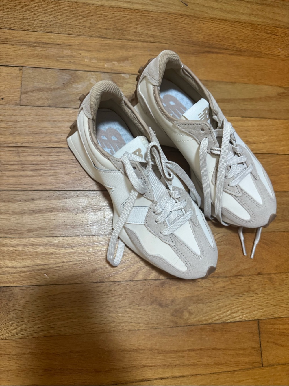 New Balance Beige and Cream Kids Sneakers